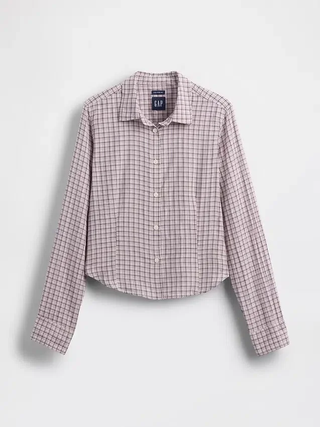 Flannel Fitted Plaid Shirt