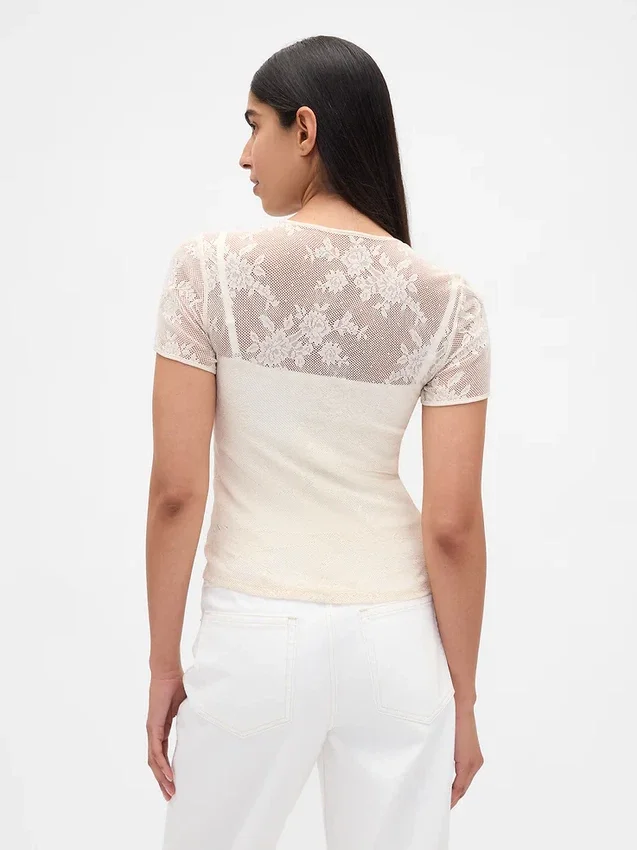 Floral Lace Mesh Top