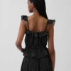 Flutter-Sleeve Tie-Waist Top