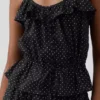 Flutter-Sleeve Tie-Waist Top
