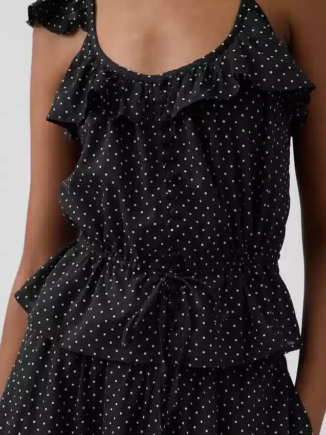 Flutter-Sleeve Tie-Waist Top