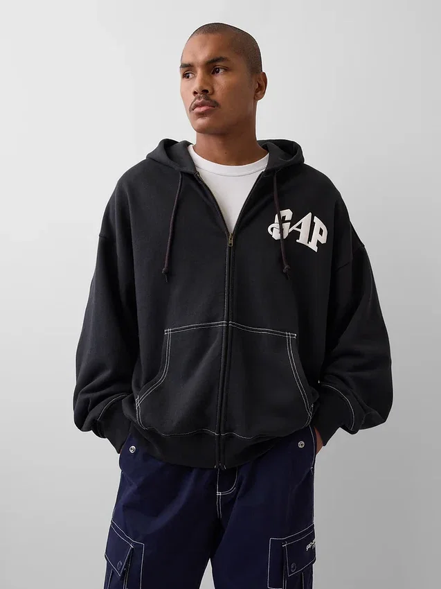 Gap × Awake Ny Heavyweight Oversized Logo Zip Hoodie