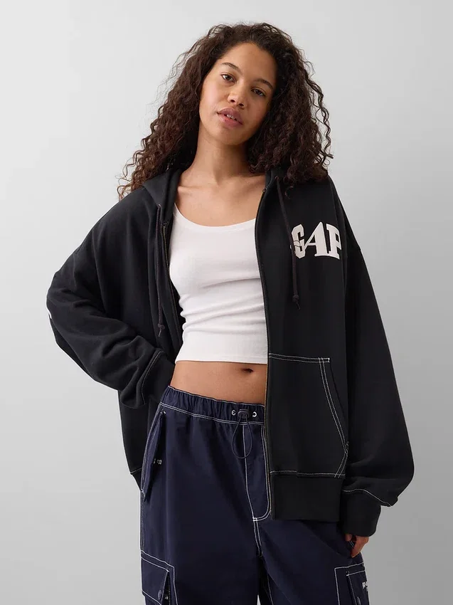 Gap × Awake Ny Heavyweight Oversized Logo Zip Hoodie
