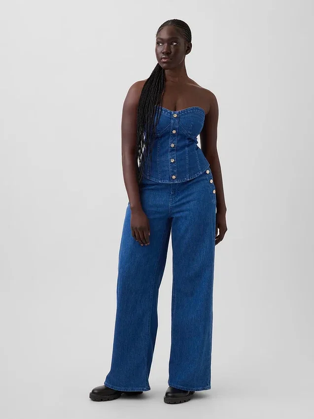 Gap × Hfr High Rise Pintuck Stride Wide-Leg Jeans by Atelier Ndigo