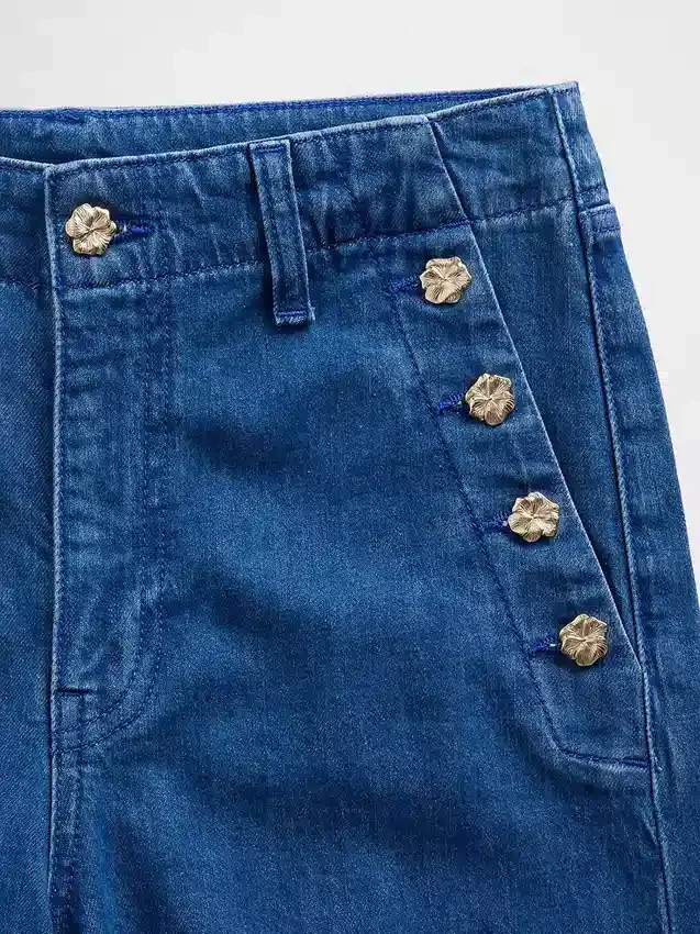 Gap × Hfr High Rise Pintuck Stride Wide-Leg Jeans by Atelier Ndigo