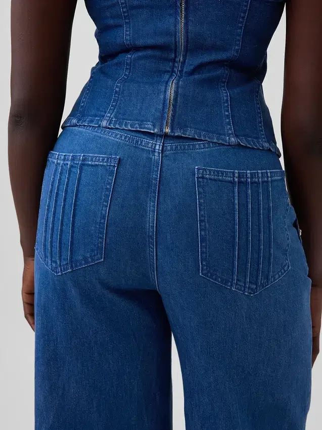 Gap × Hfr High Rise Pintuck Stride Wide-Leg Jeans by Atelier Ndigo