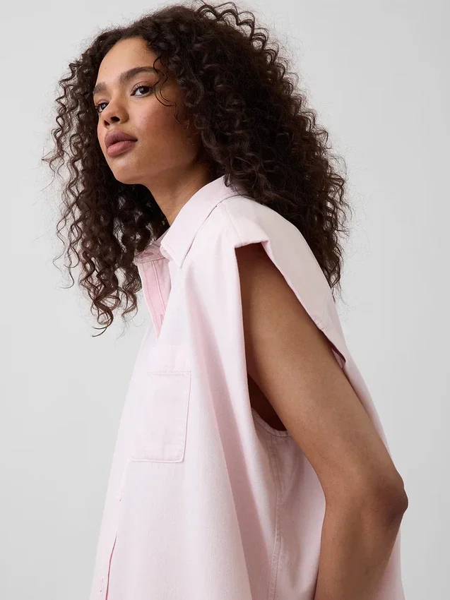 Gap × Hfr Ultrasoft Denim Wide-Shoulder Shirt by Nicole Benefield Portfolio