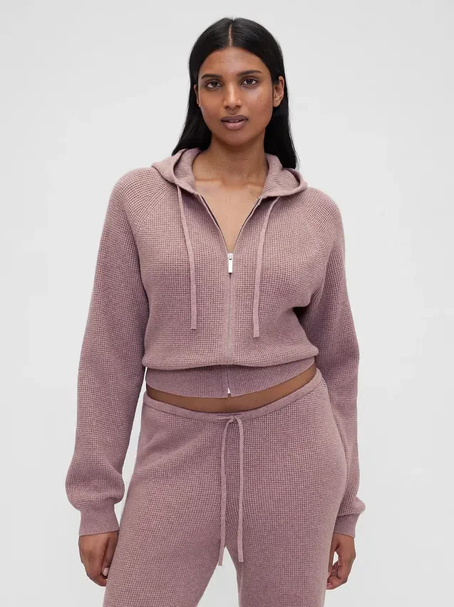 Gap × Summer Fridays Cashsoft Waffle Crop Hoodie