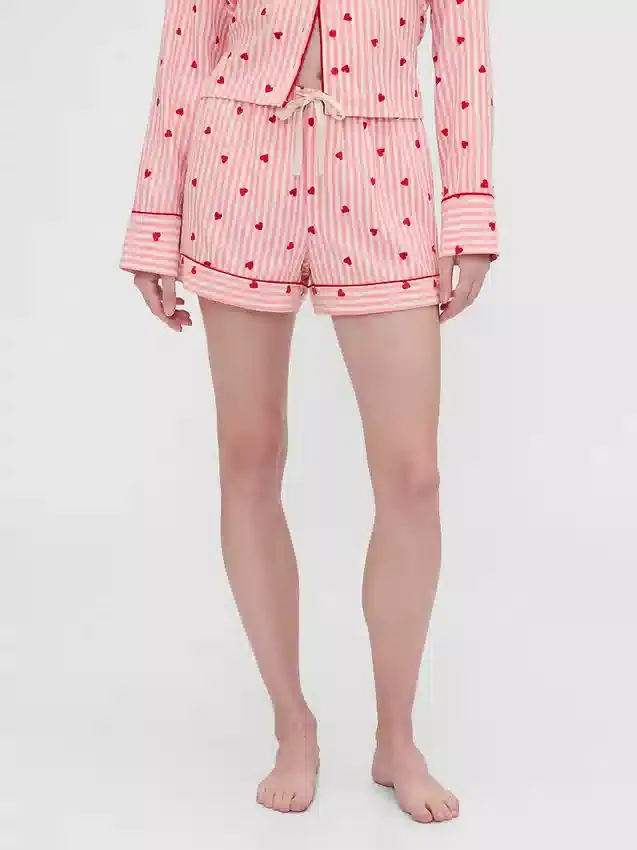 Gap × Summer Fridays Flannel Hearts Pj Boxer Shorts
