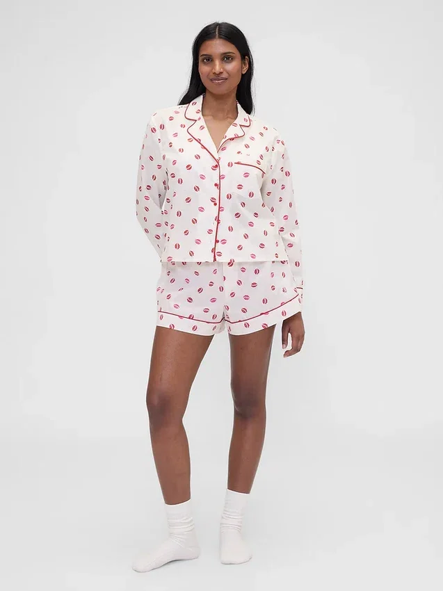 Gap × Summer Fridays Poplin Kiss Pj Boxer Shorts