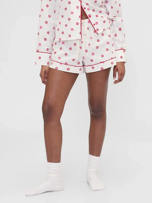 Gap × Summer Fridays Poplin Kiss Pj Boxer Shorts