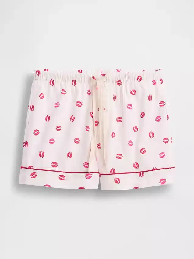 Gap × Summer Fridays Poplin Kiss Pj Boxer Shorts