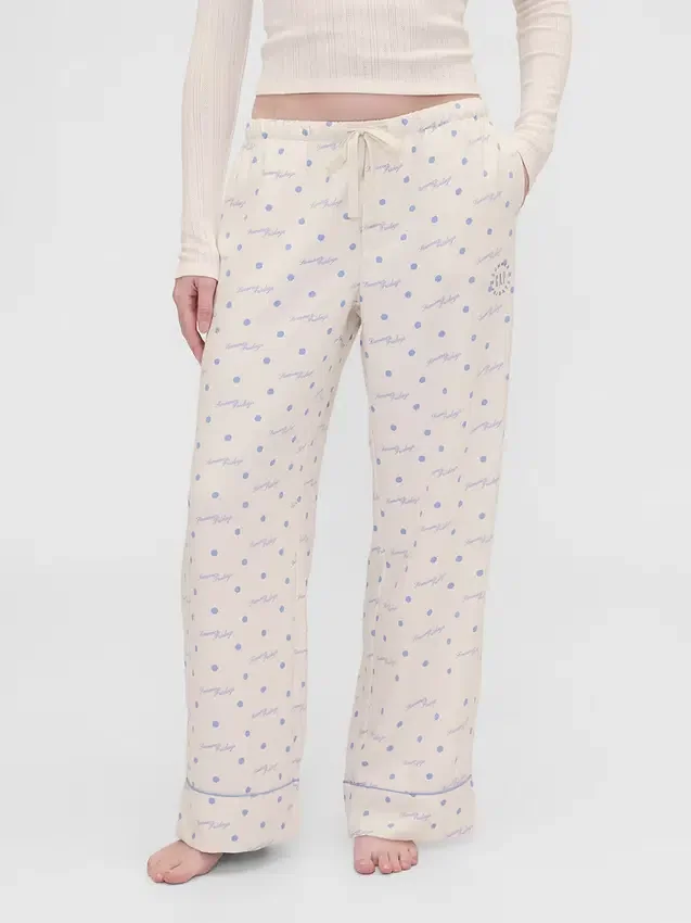 Gap × Summer Fridays Relaxed Flannel Dotted Pj Pants