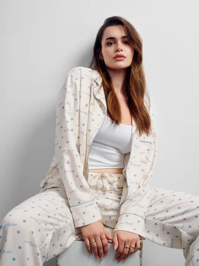Gap × Summer Fridays Relaxed Flannel Dotted Pj Shirt