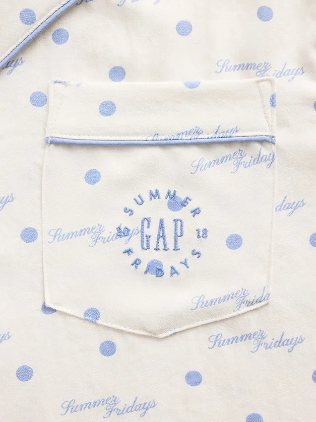 Gap × Summer Fridays Relaxed Flannel Dotted Pj Shirt