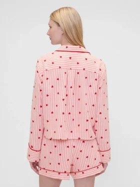 Gap × Summer Fridays Relaxed Flannel Hearts Pj Shirt