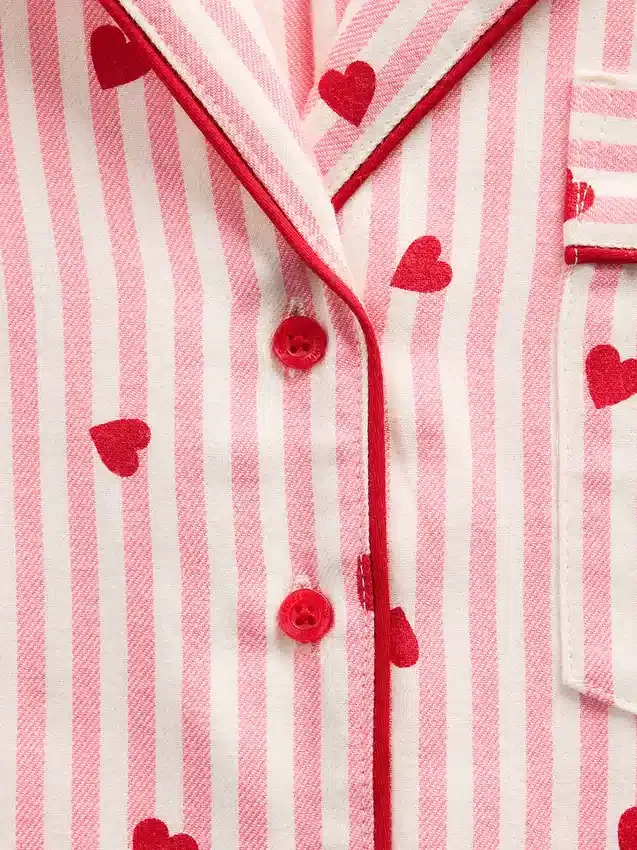 Gap × Summer Fridays Relaxed Flannel Hearts Pj Shirt