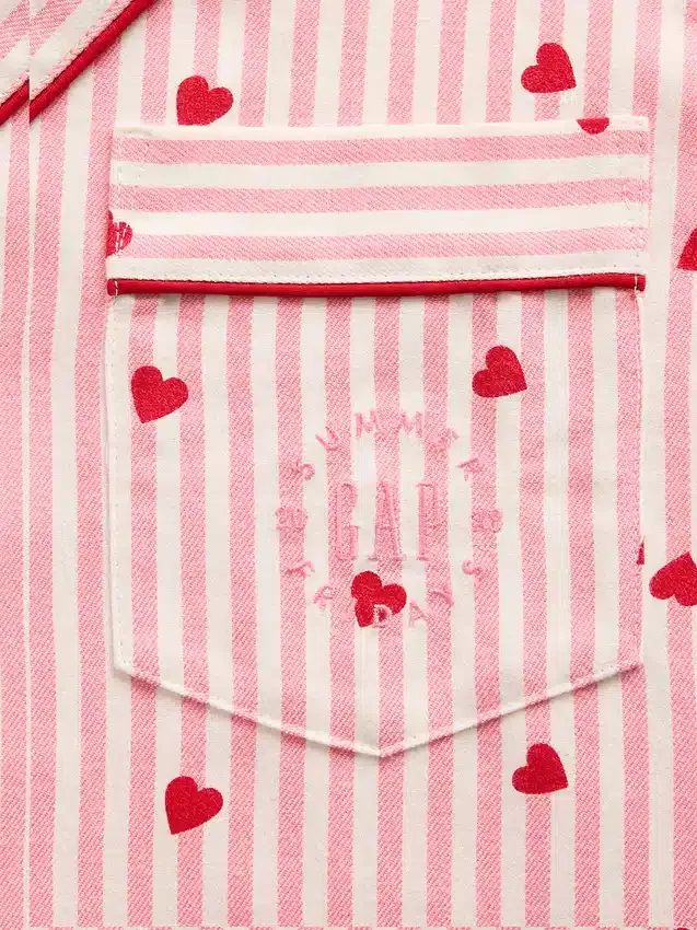 Gap × Summer Fridays Relaxed Flannel Hearts Pj Shirt