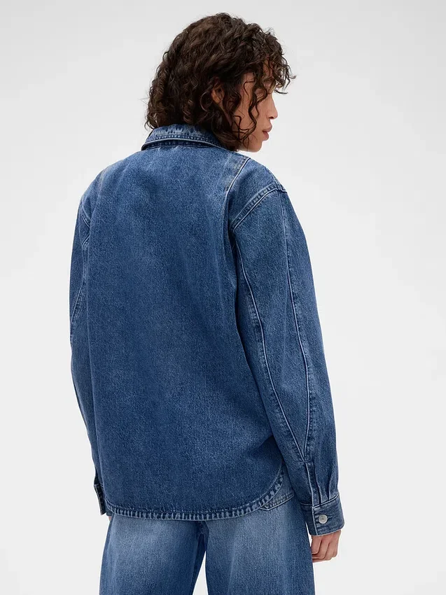 Gap × Victoria Beckham Denim Zip Shirt
