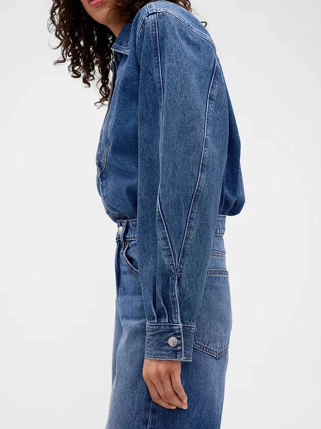 Gap × Victoria Beckham Denim Zip Shirt