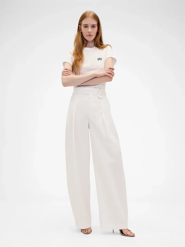 Gap × Victoria Beckham High Rise Pleated Arc Trouser