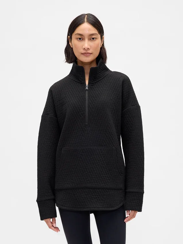 Gapfit Quilted Jacquard Half-Zip Pullover