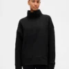 Gapfit Quilted Jacquard Knit Funnel-Neck Pullover
