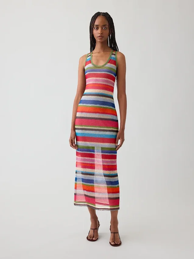 Gapstudio Happy Stripe Sheer Maxi Dress