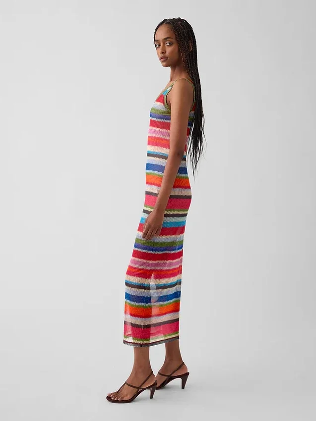 Gapstudio Happy Stripe Sheer Maxi Dress