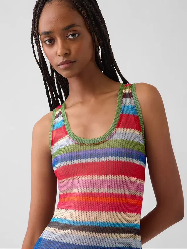 Gapstudio Happy Stripe Sheer Maxi Dress