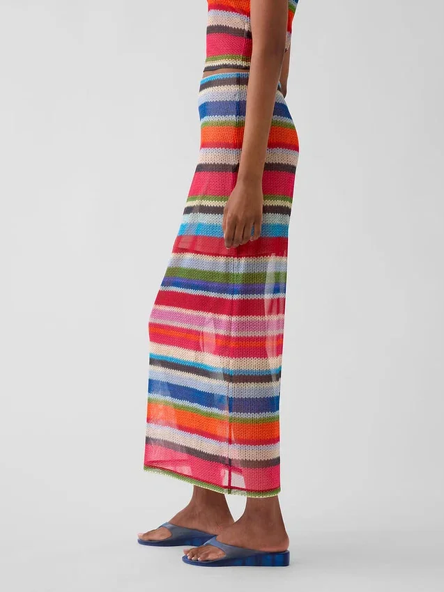 Gapstudio Happy Stripe Sheer Maxi Skirt