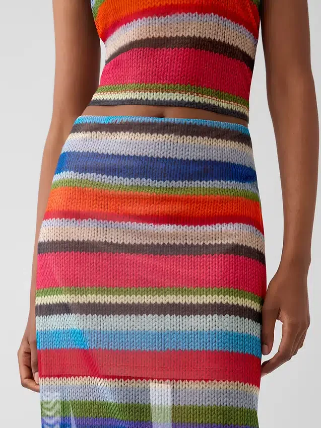 Gapstudio Happy Stripe Sheer Maxi Skirt
