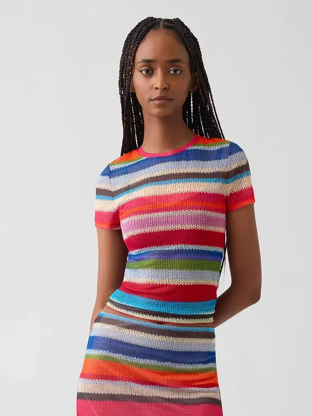 Gapstudio Happy Stripe Sheer T-Shirt