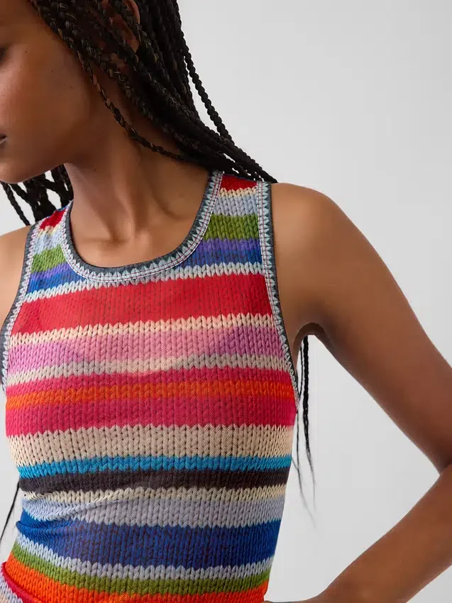 Gapstudio Happy Stripe Sheer Tank Top