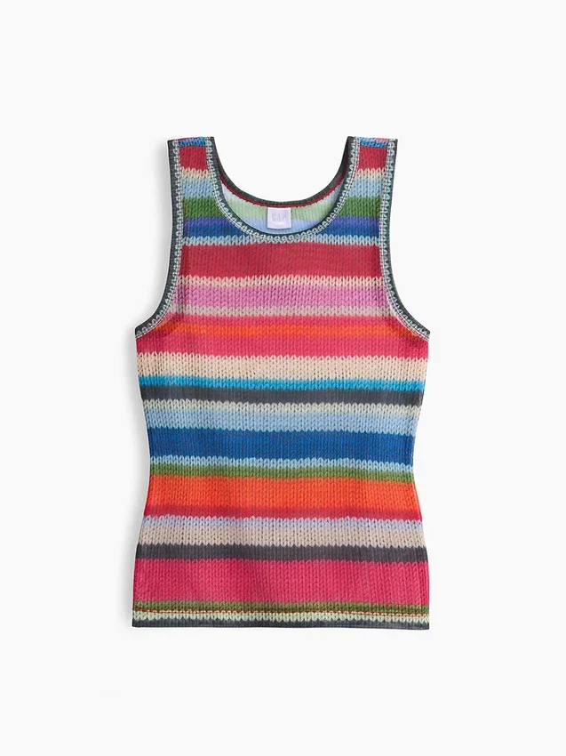 Gapstudio Happy Stripe Sheer Tank Top