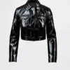 Gapstudio Vegan Patent Leather Crop Jacket