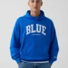 Get Blue Heavyweight French Terry Logo Hoodie