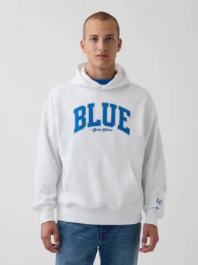 Get Blue Heavyweight French Terry Logo Hoodie