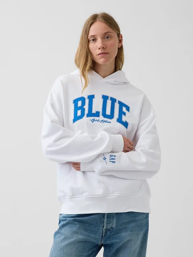 Get Blue Heavyweight French Terry Logo Hoodie