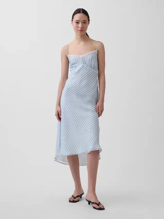 Gingham Midi Slip Dress