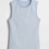 Gingham Pointelle Shell Tank Top