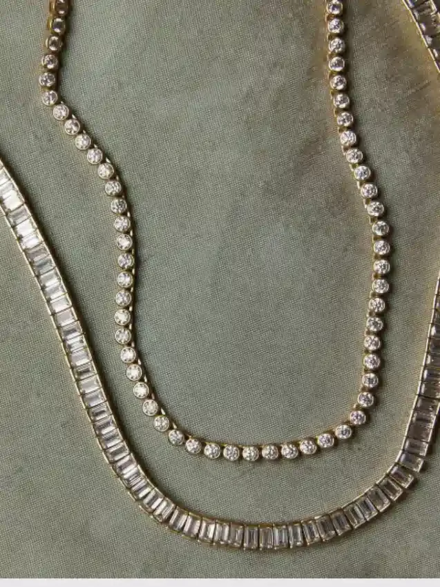 Hart Bezel Tennis Necklace