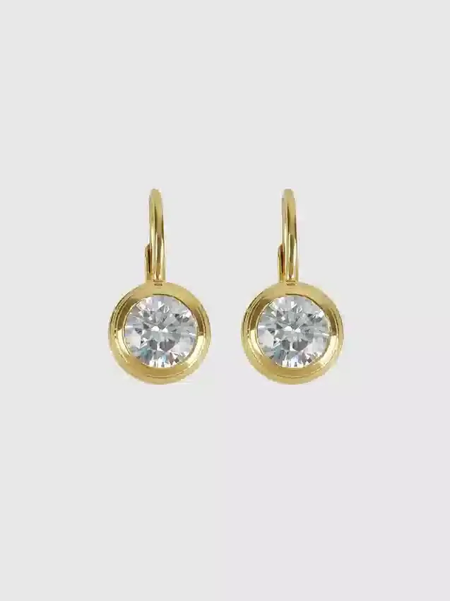 Hart Bezel Drop Earrings