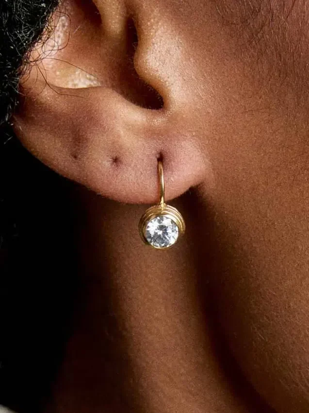 Hart Bezel Drop Earrings