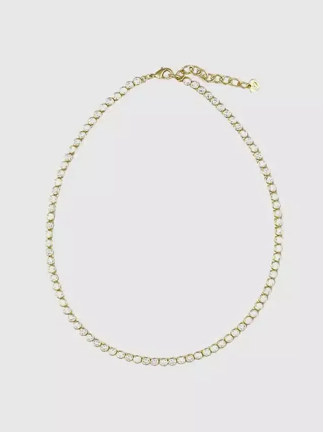 Hart Bezel Tennis Necklace