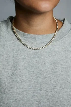 Hart Bezel Tennis Necklace