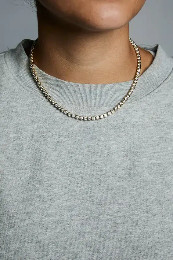 Hart Bezel Tennis Necklace