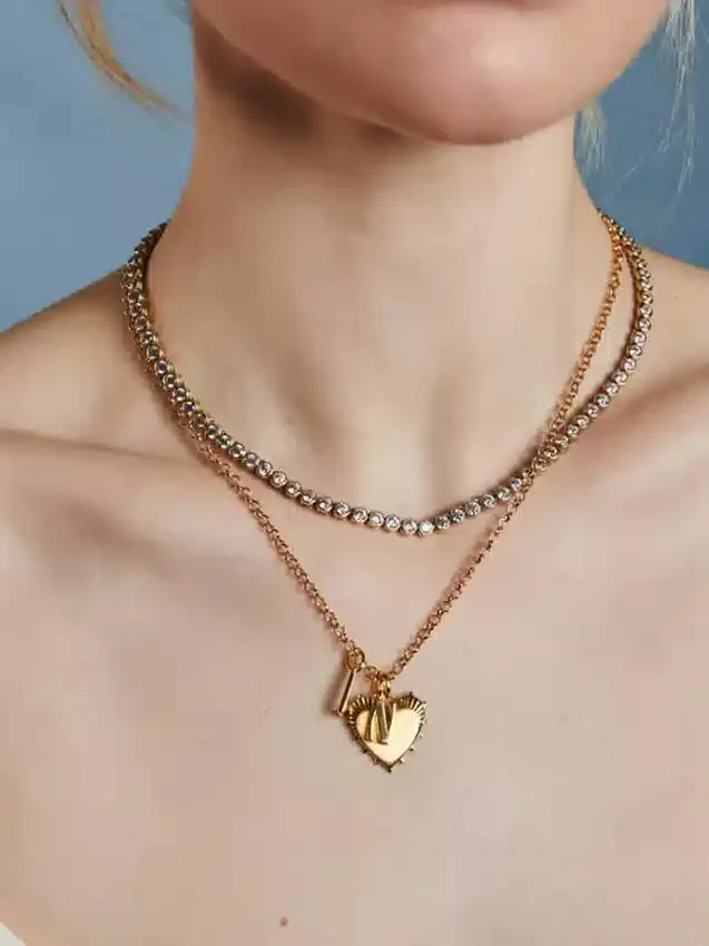 Hart Bezel Tennis Necklace