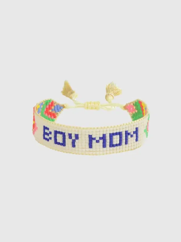 Hart Boy Mom Beaded Bracelet