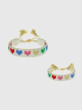 Hart Mini and Me Rainbow Hearts Bracelet Set